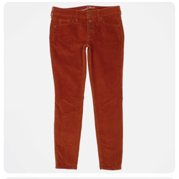 Universal Thread Mid Rise Skinny Corduroy Pants  6/28 Womens Rust Orange Brown - Picture 2 of 4
